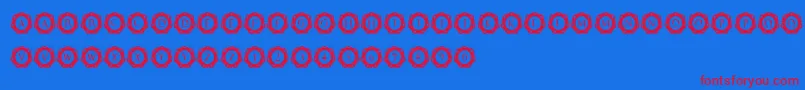 Czcionka InternationalCapitals – czerwone czcionki na niebieskim tle