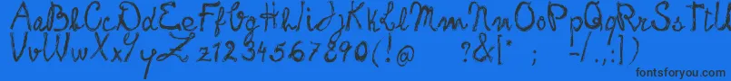 FrankHandwritingFreeVersion Font – Black Fonts on Blue Background