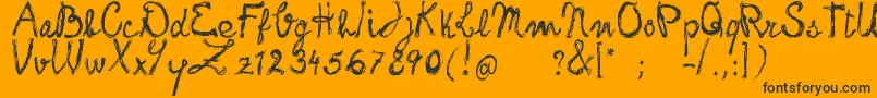 FrankHandwritingFreeVersion Font – Black Fonts on Orange Background