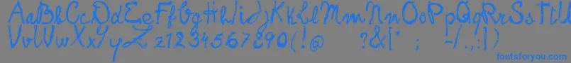 FrankHandwritingFreeVersion Font – Blue Fonts on Gray Background