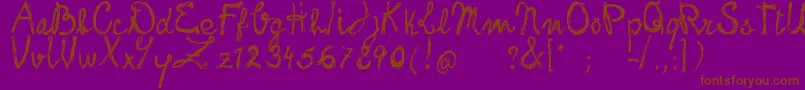 FrankHandwritingFreeVersion Font – Brown Fonts on Purple Background