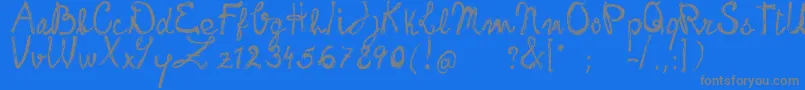 FrankHandwritingFreeVersion-Schriftart – Graue Schriften auf blauem Hintergrund