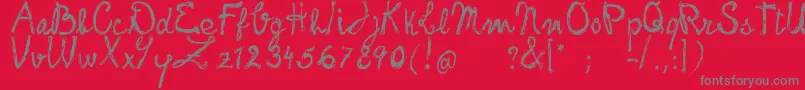 FrankHandwritingFreeVersion Font – Gray Fonts on Red Background