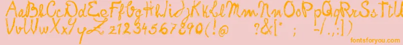 FrankHandwritingFreeVersion Font – Orange Fonts on Pink Background