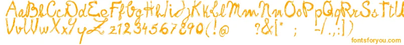 FrankHandwritingFreeVersion-Schriftart – Orangefarbene Schriften auf weißem Hintergrund