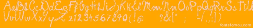 FrankHandwritingFreeVersion Font – Pink Fonts on Orange Background
