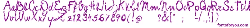 FrankHandwritingFreeVersion-fontti – violetit fontit valkoisella taustalla