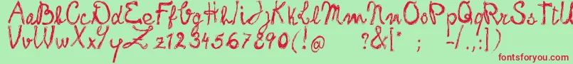 FrankHandwritingFreeVersion Font – Red Fonts on Green Background