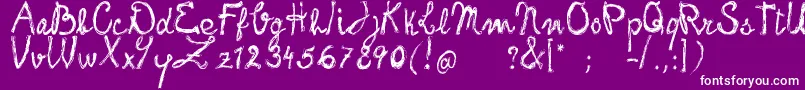 FrankHandwritingFreeVersion Font – White Fonts on Purple Background