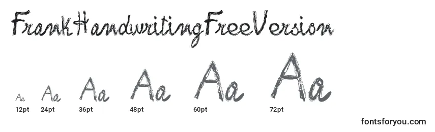 Размеры шрифта FrankHandwritingFreeVersion