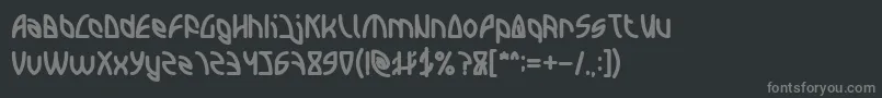 フォントINTERPLANETARY Bold – 黒い背景に灰色の文字