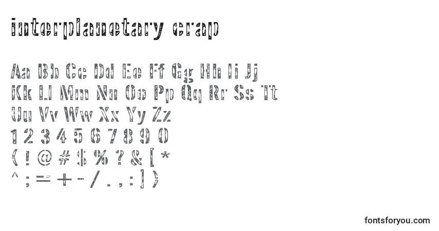 Schriftart Interplanetary crap – Alphabet, Zahlen, spezielle Symbole