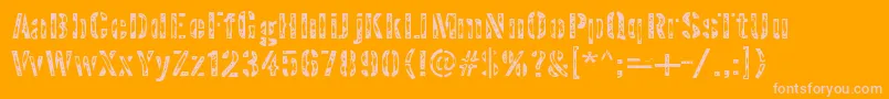 Czcionka interplanetary crap – różowe czcionki na pomarańczowym tle
