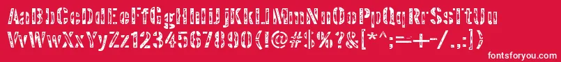 フォントinterplanetary crap – 赤い背景に白い文字