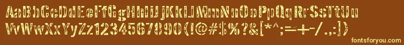 interplanetary crap Font – Yellow Fonts on Brown Background