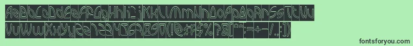 INTERPLANETARY Hollow Inverse Font – Black Fonts on Green Background