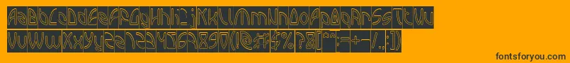 INTERPLANETARY Hollow Inverse Font – Black Fonts on Orange Background