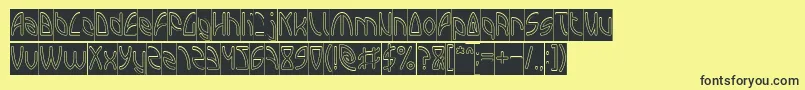 INTERPLANETARY Hollow Inverse Font – Black Fonts on Yellow Background
