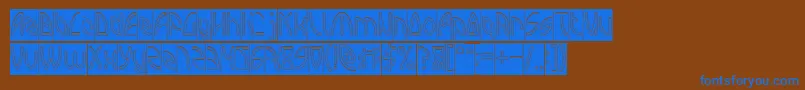 INTERPLANETARY Hollow Inverse Font – Blue Fonts on Brown Background