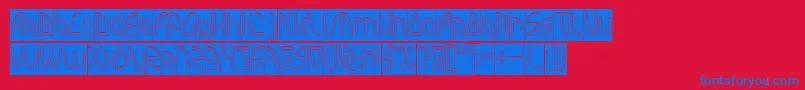 INTERPLANETARY Hollow Inverse Font – Blue Fonts on Red Background
