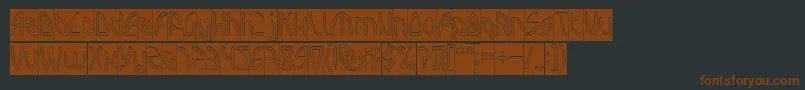 INTERPLANETARY Hollow Inverse Font – Brown Fonts on Black Background