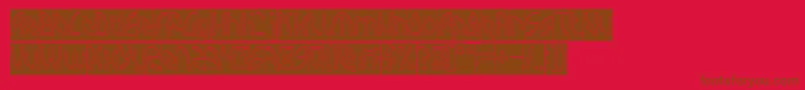 INTERPLANETARY Hollow Inverse Font – Brown Fonts on Red Background