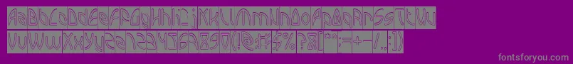 INTERPLANETARY Hollow Inverse-Schriftart – Graue Schriften auf violettem Hintergrund