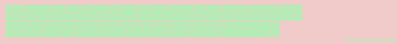 INTERPLANETARY Hollow Inverse Font – Green Fonts on Pink Background