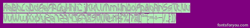 INTERPLANETARY Hollow Inverse Font – Green Fonts on Purple Background