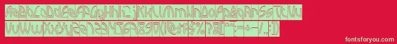 INTERPLANETARY Hollow Inverse Font – Green Fonts on Red Background