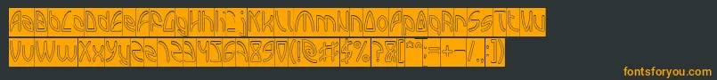 INTERPLANETARY Hollow Inverse Font – Orange Fonts on Black Background