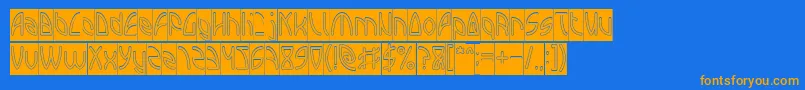 INTERPLANETARY Hollow Inverse Font – Orange Fonts on Blue Background