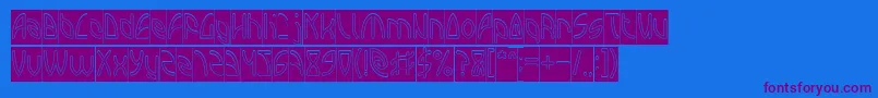 INTERPLANETARY Hollow Inverse Font – Purple Fonts on Blue Background