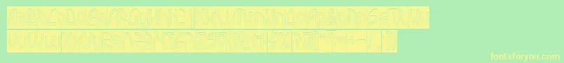 INTERPLANETARY Hollow Inverse Font – Yellow Fonts on Green Background