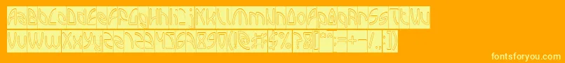 INTERPLANETARY Hollow Inverse Font – Yellow Fonts on Orange Background