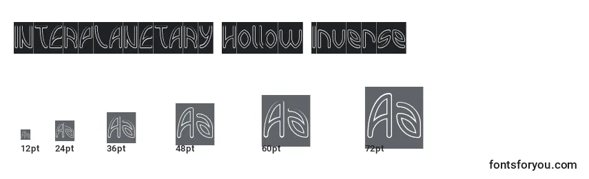 INTERPLANETARY Hollow Inverse Font Sizes