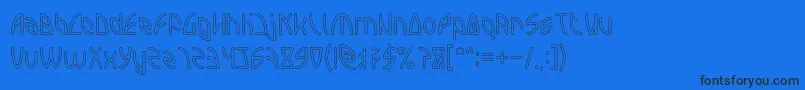 INTERPLANETARY Hollow Font – Black Fonts on Blue Background