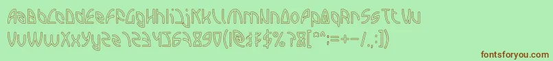 Шрифт INTERPLANETARY Hollow – коричневые шрифты на зелёном фоне