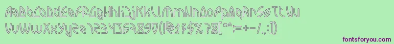 Шрифт INTERPLANETARY Hollow – фиолетовые шрифты на зелёном фоне