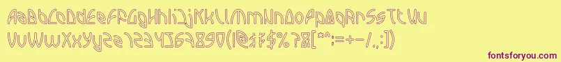 Шрифт INTERPLANETARY Hollow – фиолетовые шрифты на жёлтом фоне