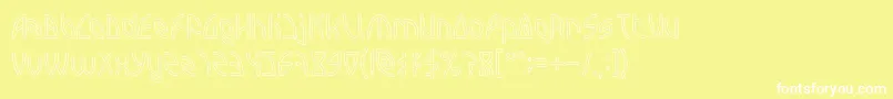INTERPLANETARY Hollow-Schriftart – Weiße Schriften auf gelbem Hintergrund