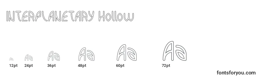 INTERPLANETARY Hollow Font Sizes