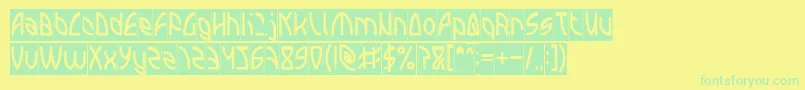 INTERPLANETARY Inverse Font – Green Fonts on Yellow Background