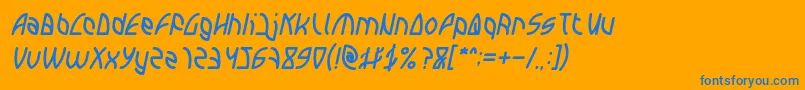 Więcej informacji o czcionce INTERPLANETARY Italic Czcionka INTERPLANETARY Italic – niebieskie czcionki na pomarańczowym tle