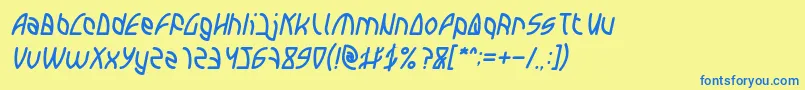 Saiba mais sobre a fonte INTERPLANETARY Italic Fonte INTERPLANETARY Italic – fontes azuis em um fundo amarelo