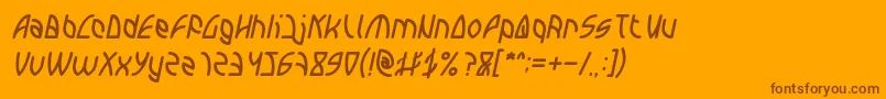 INTERPLANETARY Italicフォントについての詳細 フォントINTERPLANETARY Italic – オレンジの背景に茶色のフォント