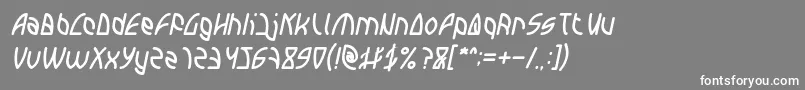 フォントINTERPLANETARY Italic – 灰色の背景に白い文字