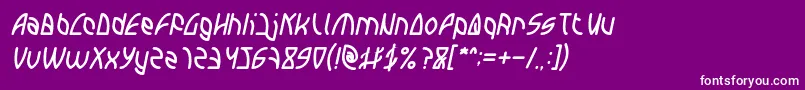 INTERPLANETARY Italic Font – White Fonts on Purple Background