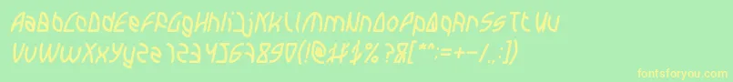 Czcionka INTERPLANETARY Italic – żółte czcionki na zielonym tle