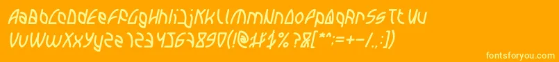 INTERPLANETARY Italic Font – Yellow Fonts on Orange Background